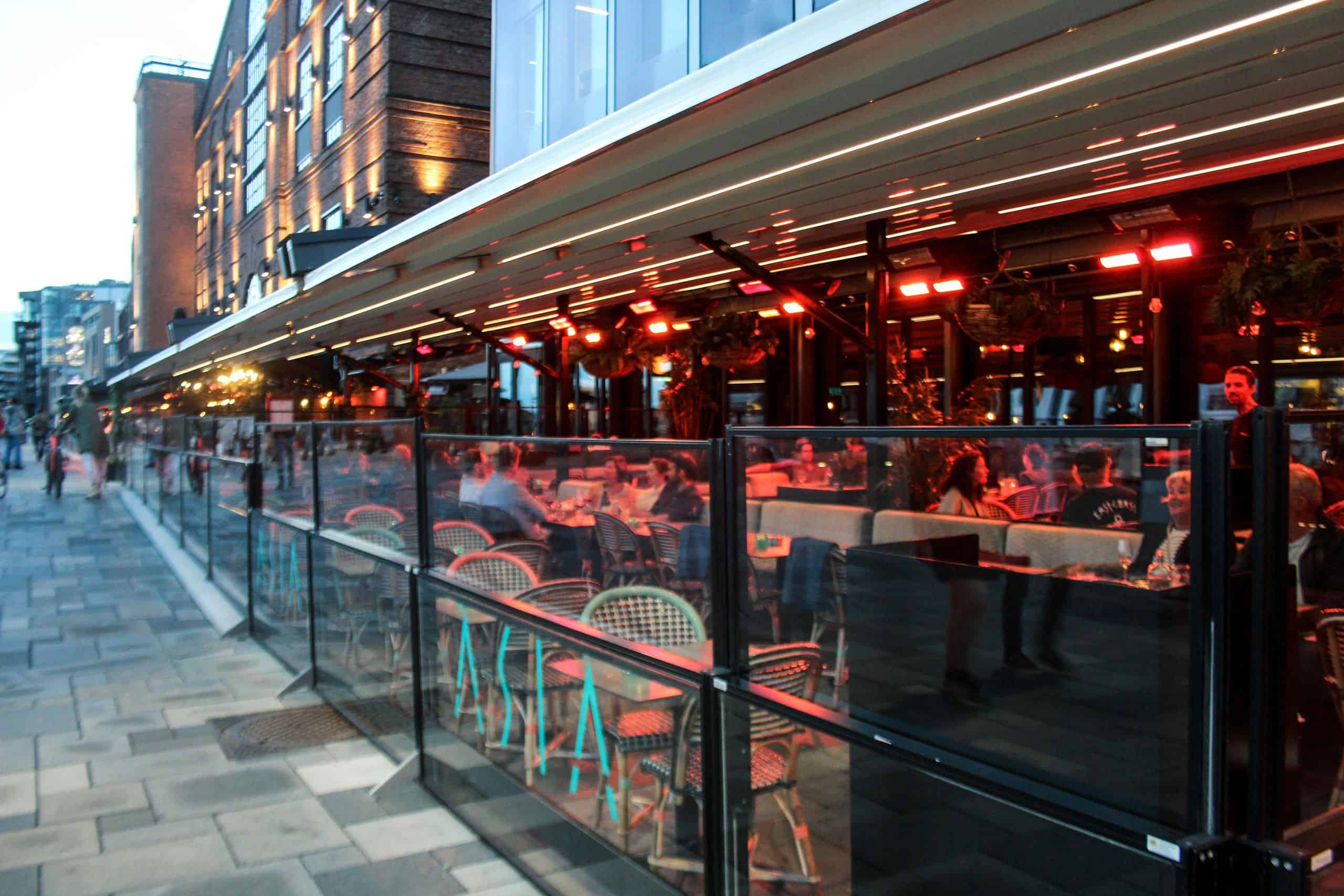 restaurant uteservering solskjerming