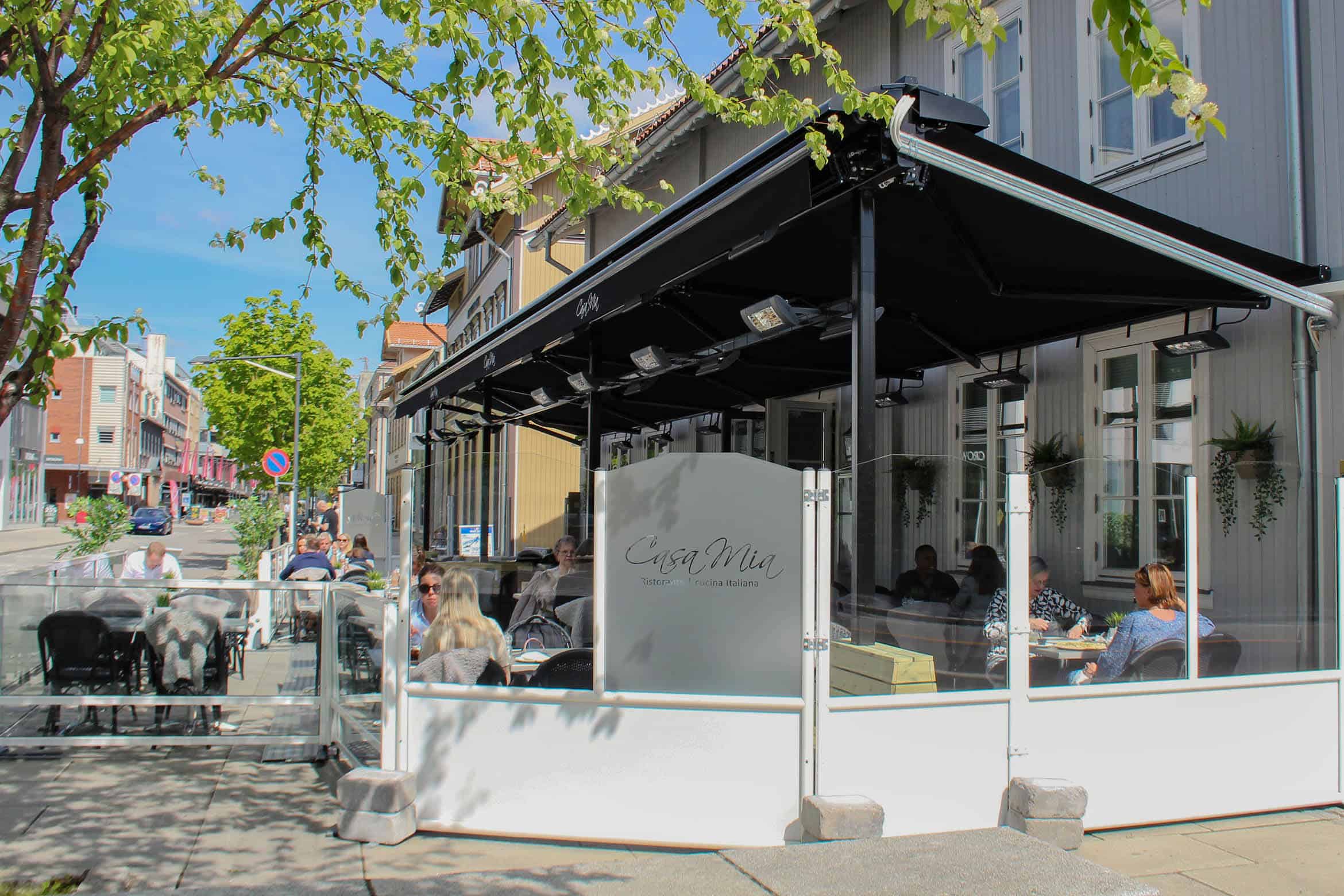 restaurant markise solskjerming