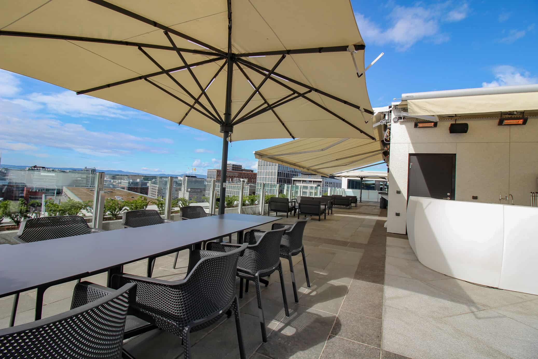 Takterrasse parasoller