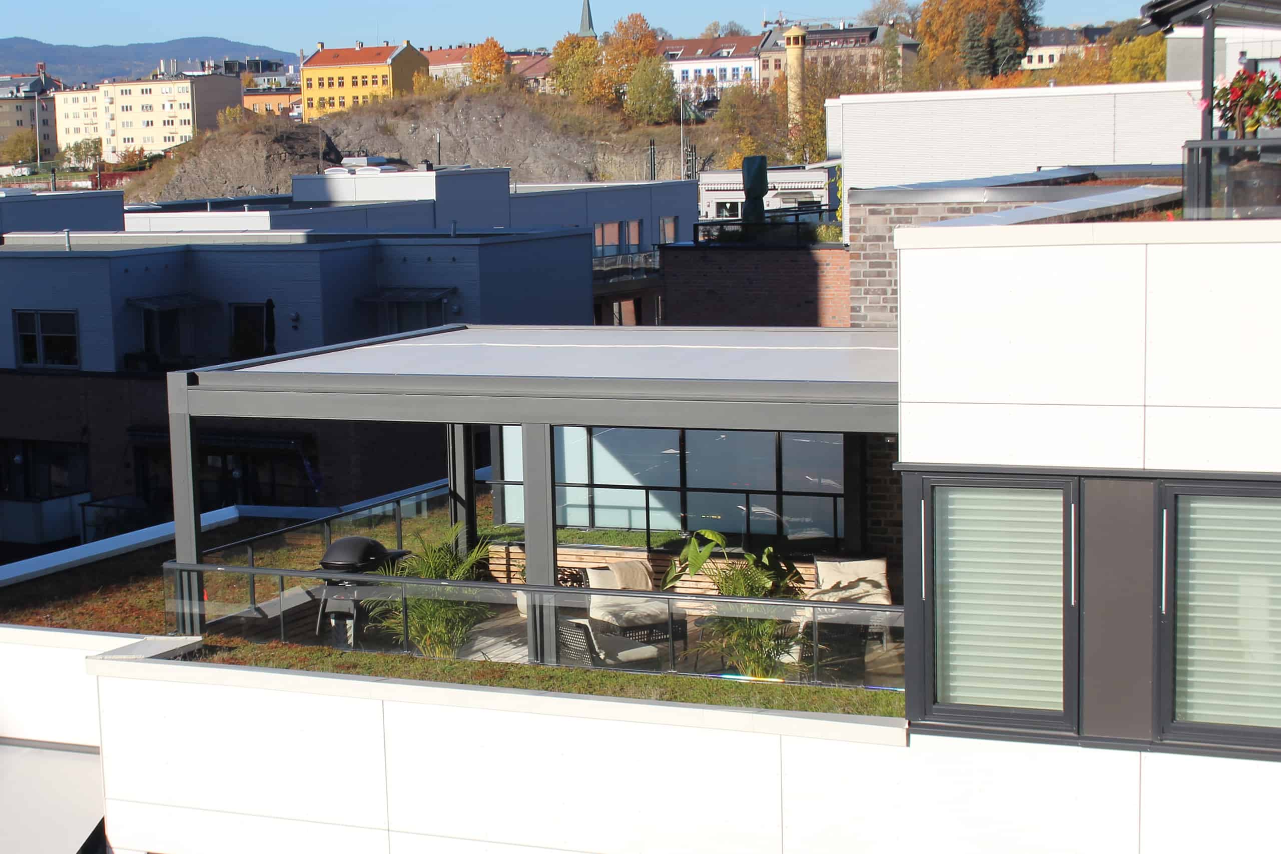 Pergola takterrasse og levegg